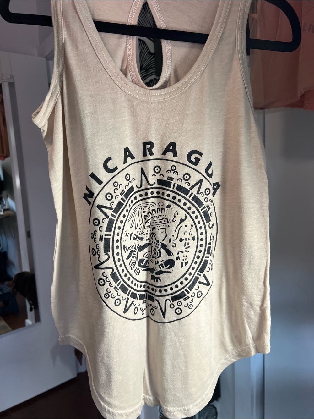 Nicaragua Graphic Cotton Keyhole Tank Top Boho Workout